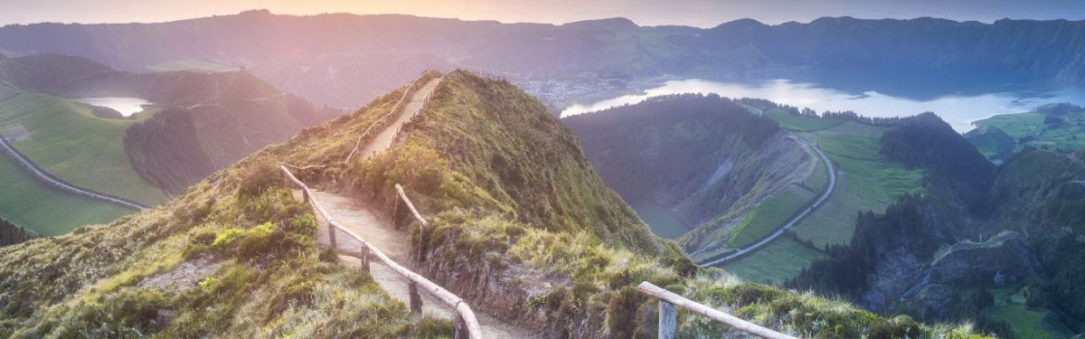 A hiking trail in the Azores, Portugal