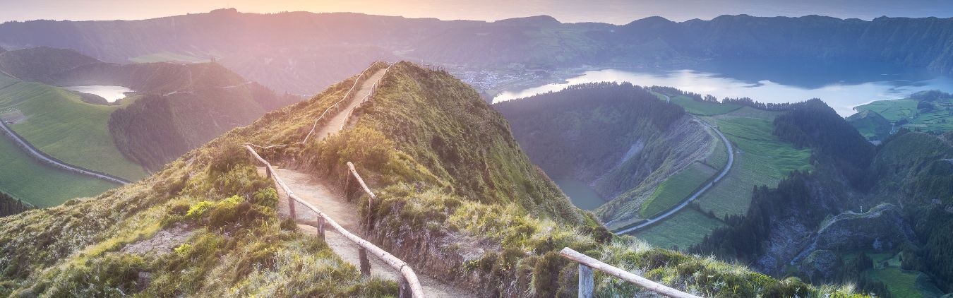 A hiking trail in the Azores, Portugal